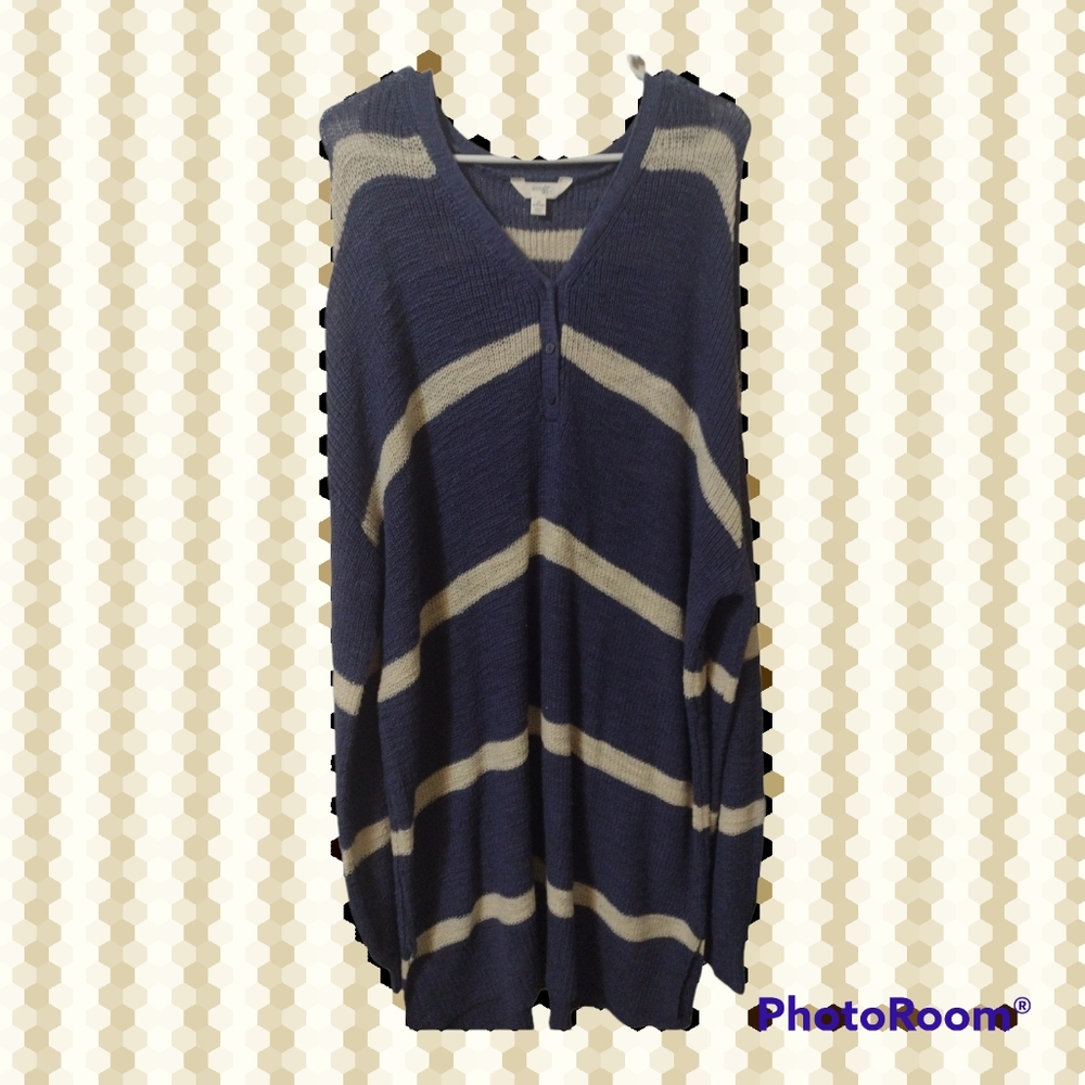 Terra & Sky®™ Long Sleeve Knit Button Up Sweater